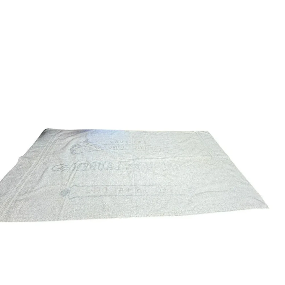 VTG Ralph Lauren Beach Towel Authentic Dungarees Cotton‎ Cream Navy 35